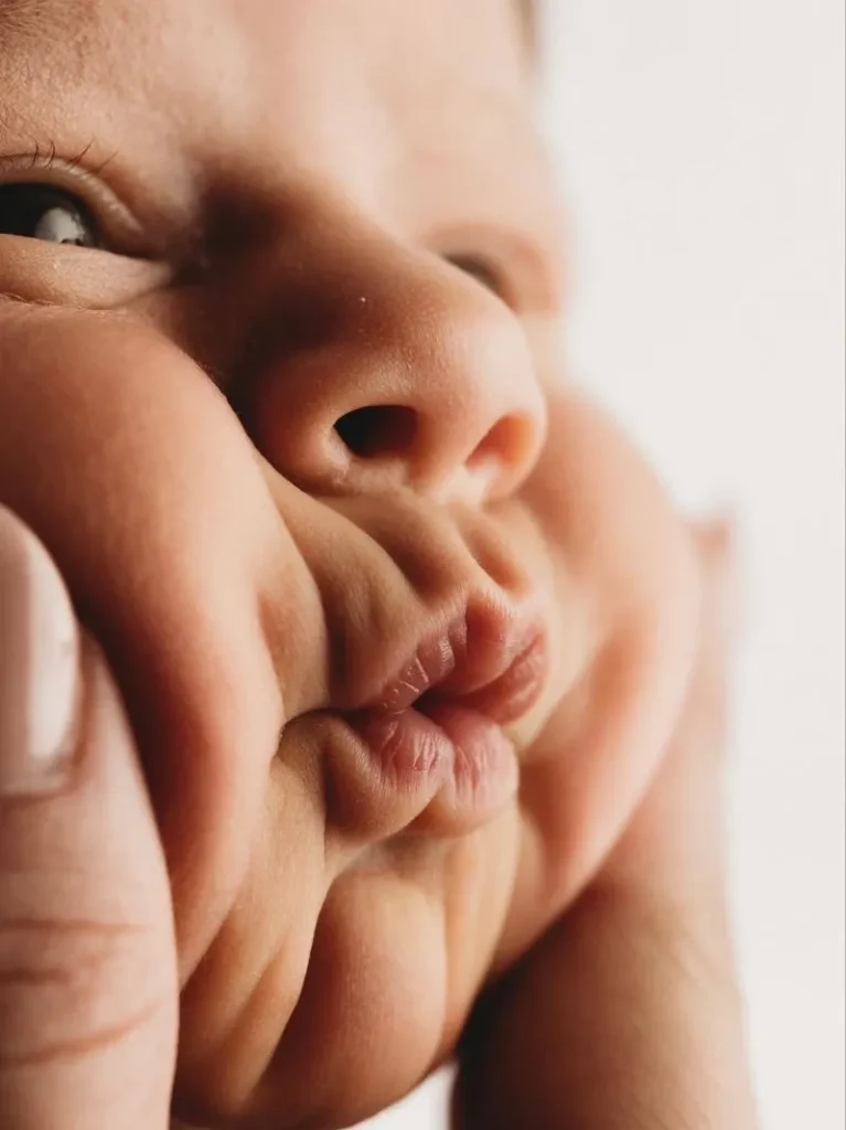 Consider taking some black and white photos of your newborn's lips.